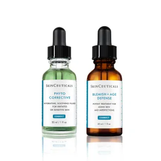 【Skin Ceuticals 修麗可】溫和煥膚★植萃極速舒緩色修精華 30ml+多重酸煥膚再生精華 30ml(舒緩修護)