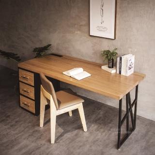 【Trohome 拓家設計傢俱】實木造型鐵腳書桌(此為訂製品 交期依尺寸另行確認/工作桌/辦公桌/桌子)