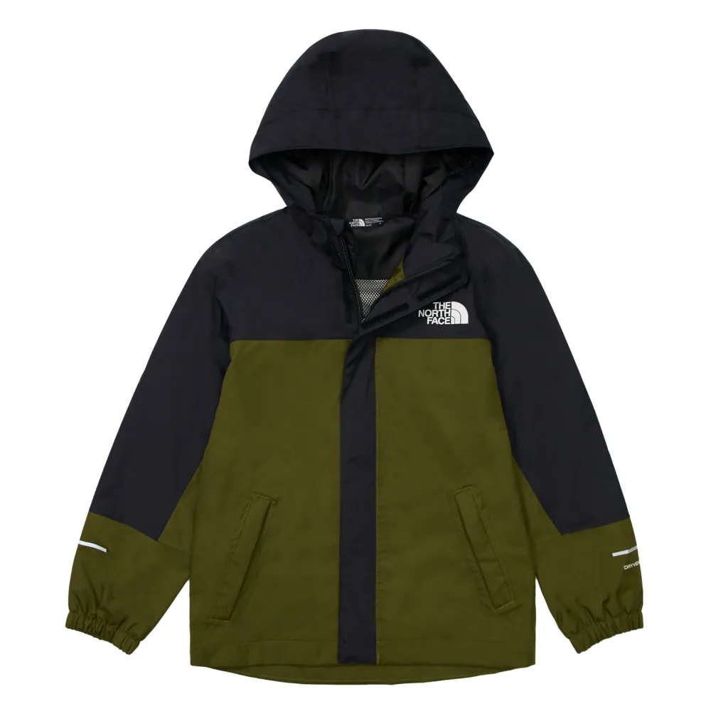 【The North Face】北面兒童綠色防水透氣連帽衝鋒衣｜8A48PIB