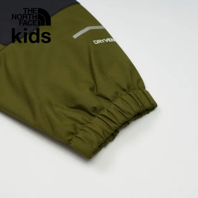 【The North Face】北面兒童綠色防水透氣連帽衝鋒衣｜8A48PIB