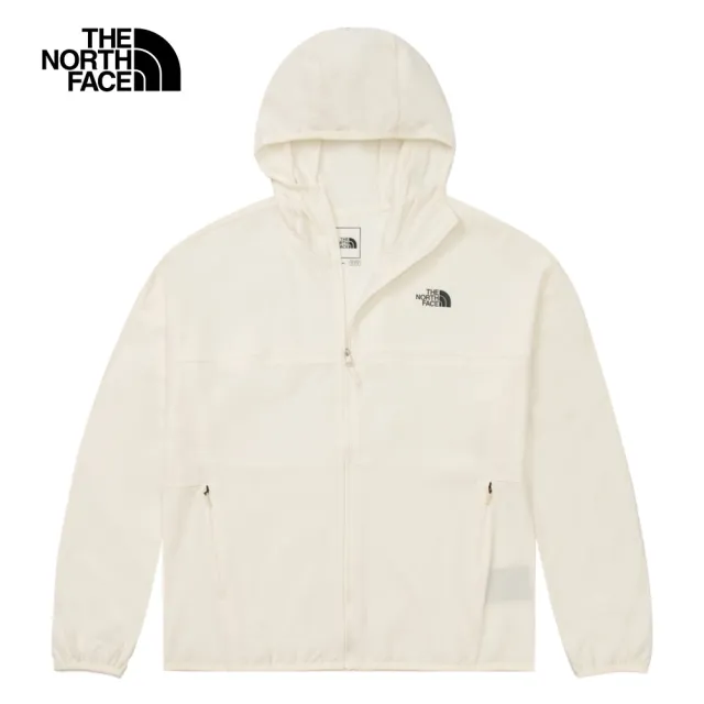 【The North Face】北面女款白色防潑水防曬防風外套｜7WCP4HP