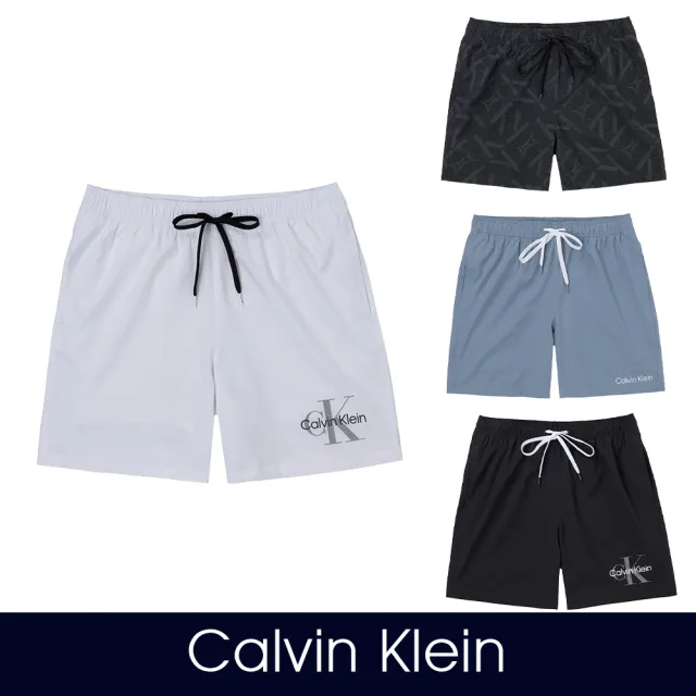 【Calvin Klein 凱文克萊】CK 經典印刷文字海灘短褲-多色組合(休閒舒適/平輸品)