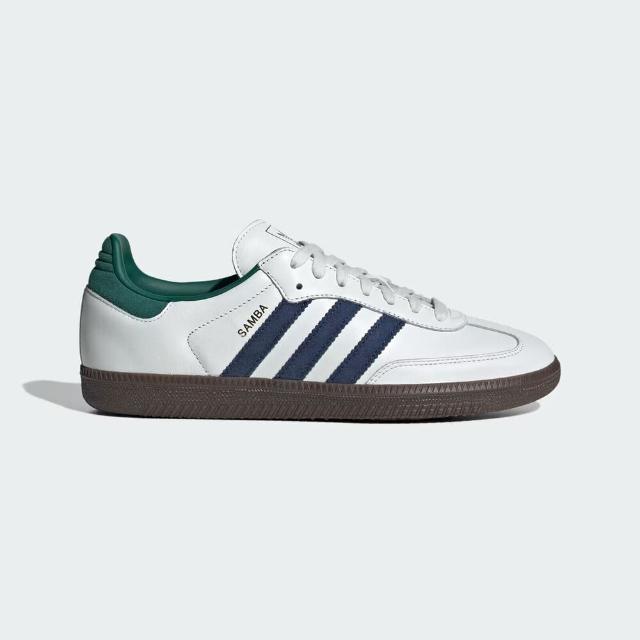 【adidas 愛迪達】Samba OG 男女 休閒鞋 復古 德訓鞋 皮革 膠底 愛迪達 白 深藍 綠(IH4882)