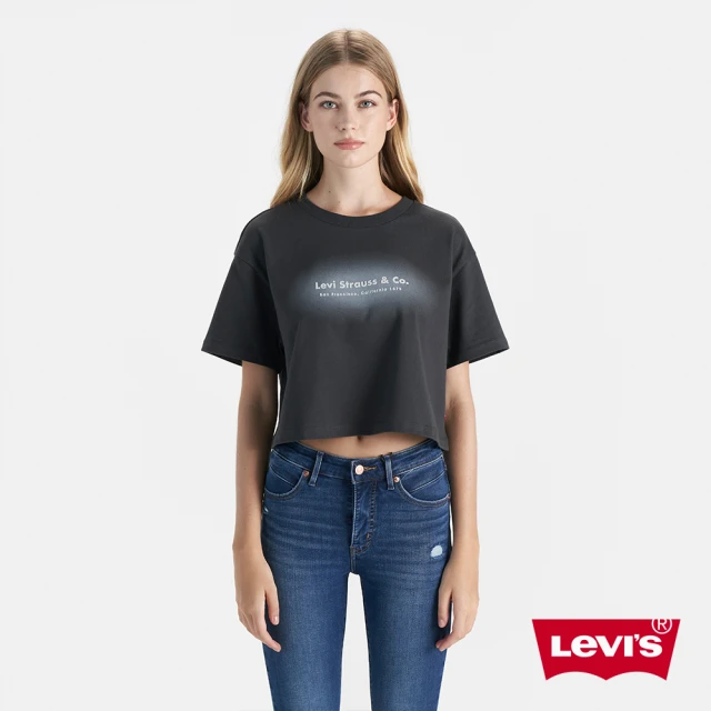 LEVIS 官方旗艦 女款 短袖Tee恤 休閒印花 短版T 人氣新品 0018K-0000