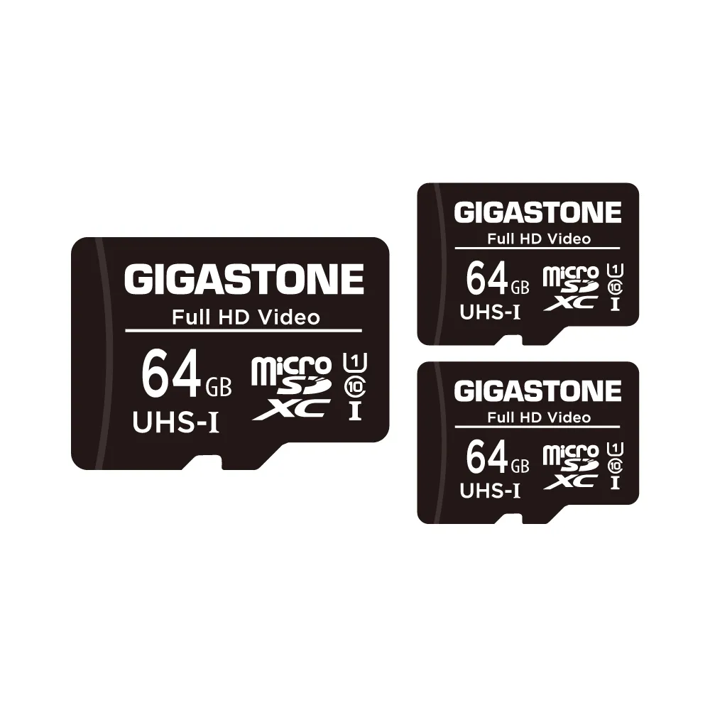 【GIGASTONE 立達】超值3入組 microSDXC UHS-Ⅰ U1 64GB記憶卡(64G 支援兒童相機/手機/相機/音箱)