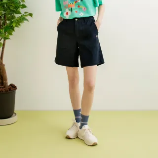 【Arnold Palmer 雨傘】女裝-聯名繡花設計牛仔五分褲(藏青色)