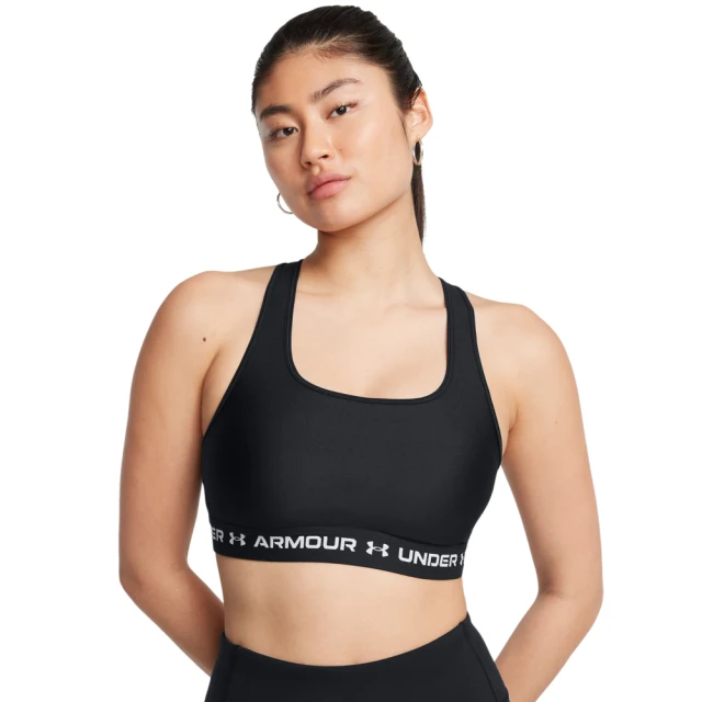 UNDER ARMOUR UA 女 Crossback 中衝擊運動內衣_1361034-006(黑色)