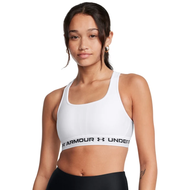 UNDER ARMOUR UA 女 Crossback 中衝擊運動內衣_1361034-101(白色)