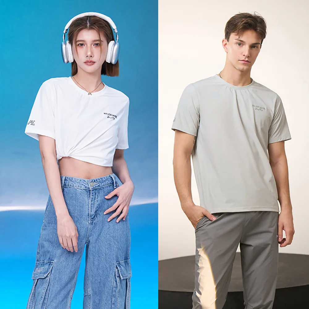 【MAJOR MADE】立體字母格狀透氣涼感T(機能上衣/涼感T恤/透氣短T/T-Shirt)