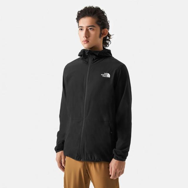 【The North Face】北臉 外套 男款 運動連帽外套 防風 防潑水 防曬 W NEW ZEPHYR WIND 黑 NF0A7WCPJK3