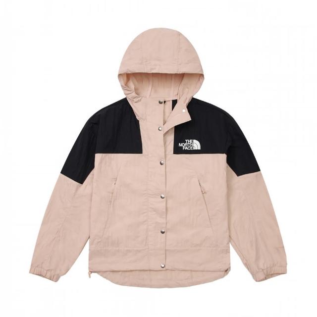 【The North Face】北臉 外套 女款 運動連帽外套 防風 防潑水 W MTN WIND JACKET 黑粉 NF0A81RXHZI