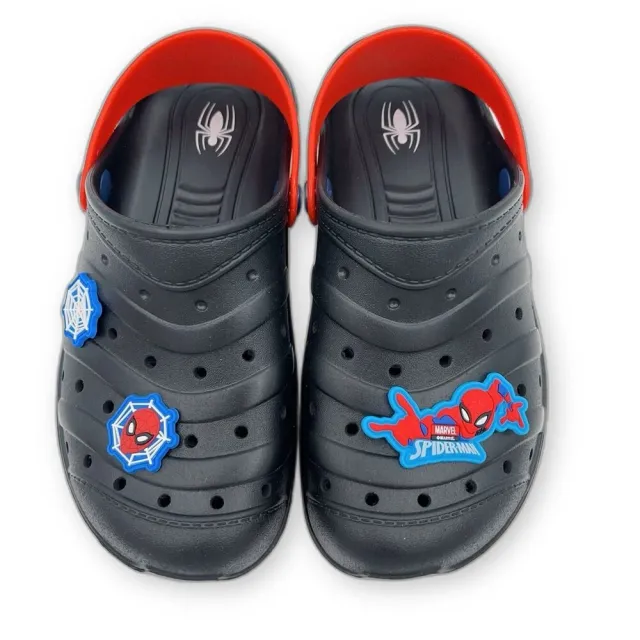 【樂樂童鞋】台灣製蜘蛛人洞洞鞋(台灣製 蜘蛛人 男童鞋 涼鞋 拖鞋)