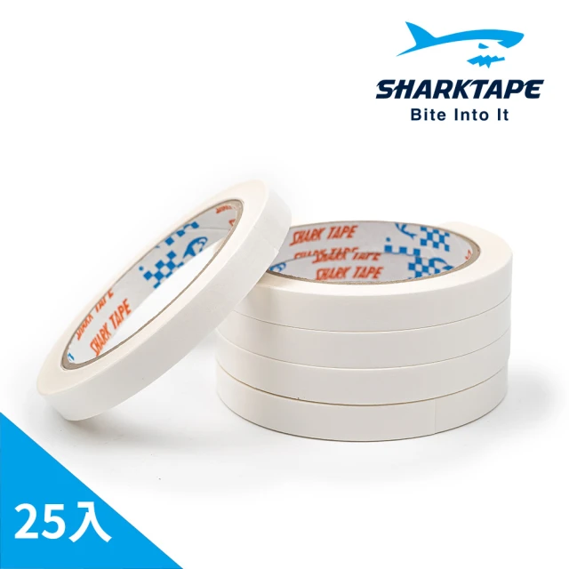 SHARKTAPE 鯊魚牌 手撕雙面膠帶 12mm x 20Y/18M - 25入(雙面膠帶 手撕)