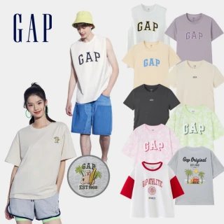 【GAP】男女裝 Logo純棉背心/防曬/小熊刺繡短袖T恤-多款任選(465657&504507&501835&540508&402168&474194)