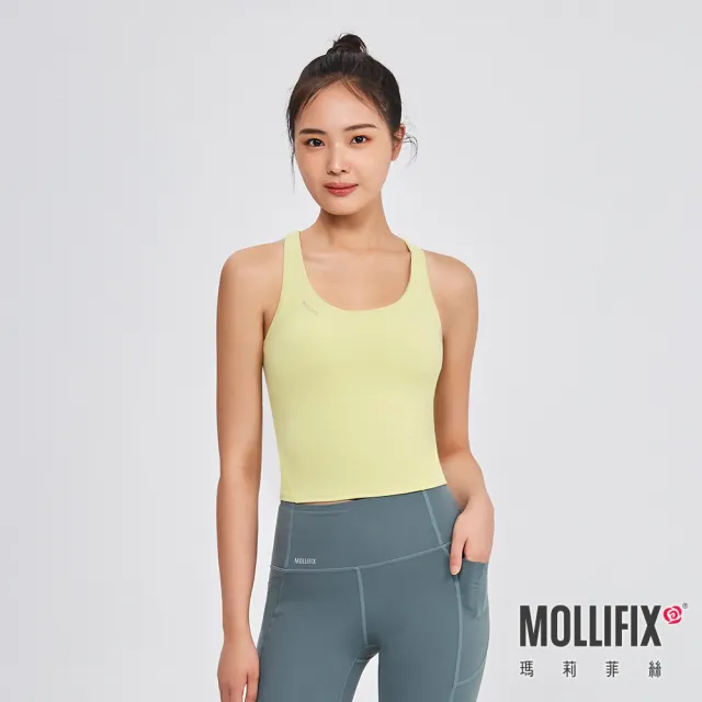 【Mollifix 瑪莉菲絲】零感智塑/柔彈百搭挖背BRA TOP/運動內衣、瑜珈服、無鋼圈(多款任選)