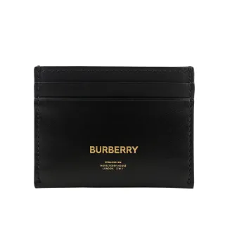 【BURBERRY 巴寶莉】金字Logo Sandon 平滑牛皮4卡名片/卡片夾(黑色)