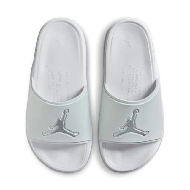 【NIKE 耐吉】JORDAN JUMPMAN SLIDE 男 休閒拖鞋 運動拖鞋 白灰(FQ1598002)