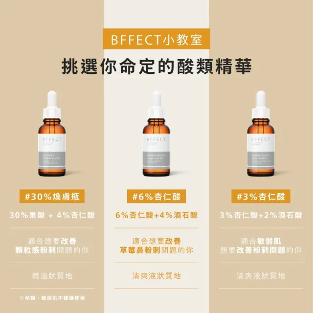 【BFFECT】30% 果酸 + 4% 杏仁酸煥膚精華 30ml(30%煥膚瓶)