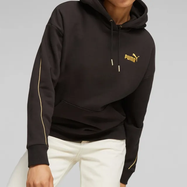 【PUMA】Minimal Gold 女款 黑色 基本系列 歐規 長厚 帽T 運動 上衣 長袖 68001901