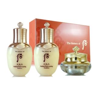 【WHOO 後】天氣丹PRO光耀美肌3件組-重生水25ml+重生乳25ml+重生霜10ml(專櫃公司貨)