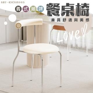 【HOME+】休閒椅子 北歐餐椅 化妝臺椅 臥室椅子 扶手椅 白色椅子 會客椅 B-IDCWW45(靠背椅 網紅椅)