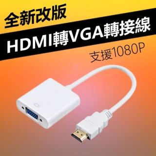 【LineQ】HDMI to VGA轉接線 HDMI轉VGA 電腦轉電視-無音源版-白色