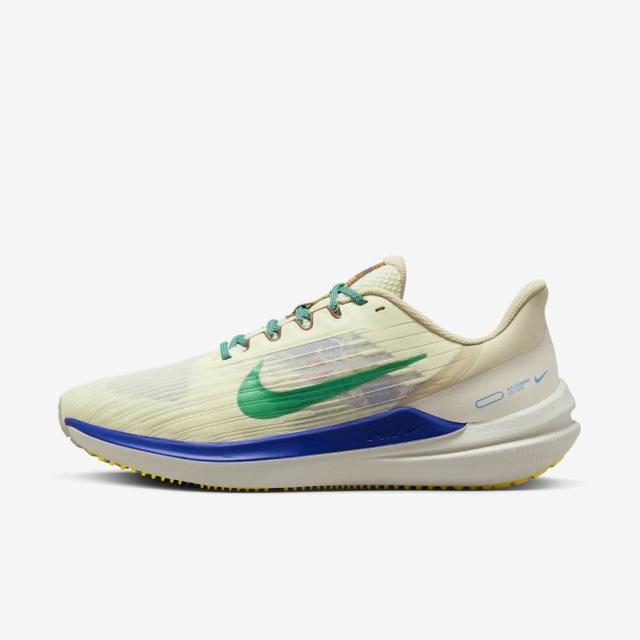 【NIKE 耐吉】Air Winflo 9 PRM 男 慢跑鞋 運動 路跑 半透明 緩震 氣墊 米 綠(DV8997-100)