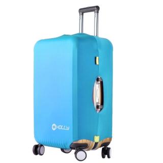 【PUSH!】旅遊用品 行李箱登機箱萊卡 雙重固定彈力保護套 防塵套拖運套(行李箱套 標準型S35)