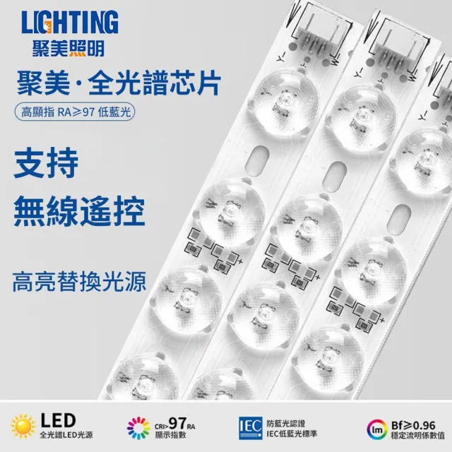 【聚美照明】吸頂燈 led全光譜星光燈（適用3-5坪）5500lm手機APP+遙控無極調光(臥室燈/客廳燈/led吸頂燈)