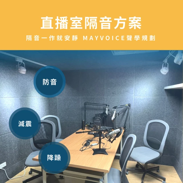 【MAYVOICE 美聲】直播室隔音回音工程施工方案(基隆/台北/新北/桃園/新竹地區適用)