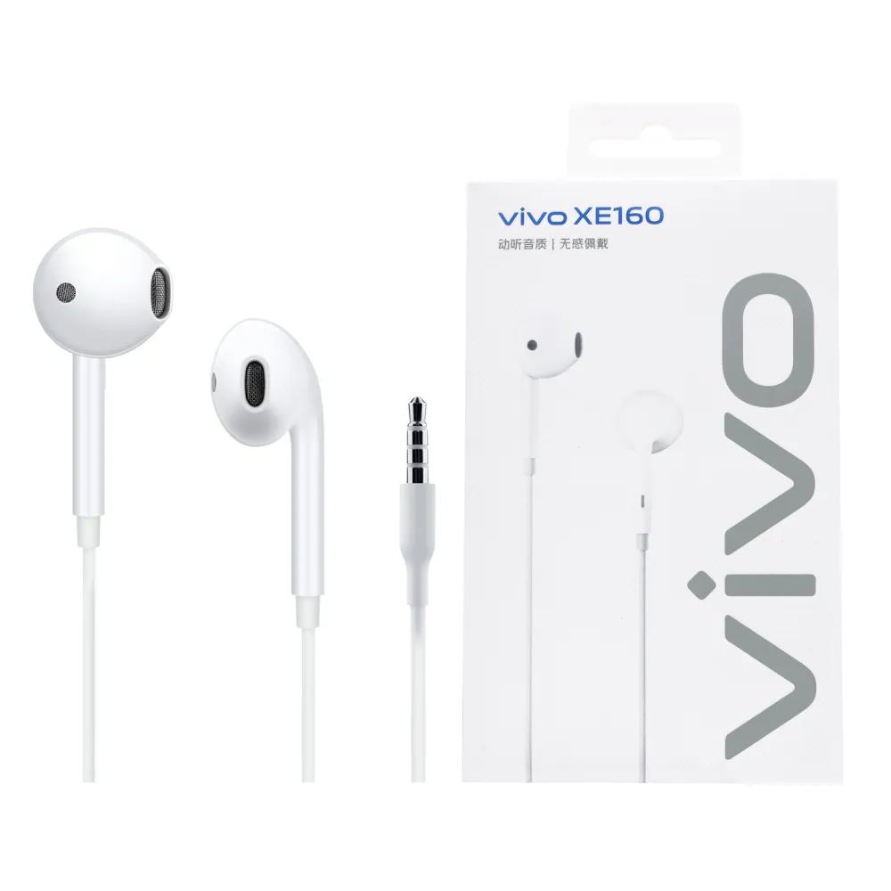 【vivo】原廠 XE160 半入耳式 3.5mm線控耳機 -白色(盒裝)