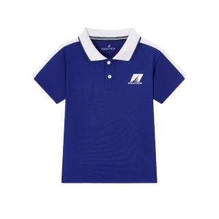 【NAUTICA KIDS】寶藍底白邊涼感POLO衫(Nautica kids polo衫)