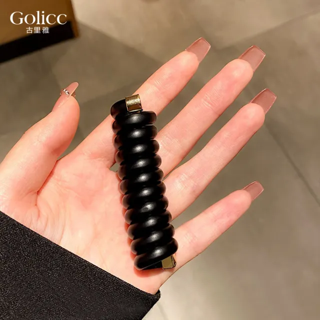 【Golicc 古里雅】2入超值 氣質簡約 電話線髮圈(髮飾 頭飾 電話線圈 馬尾 髮圈生日禮物 盛夏慶典)