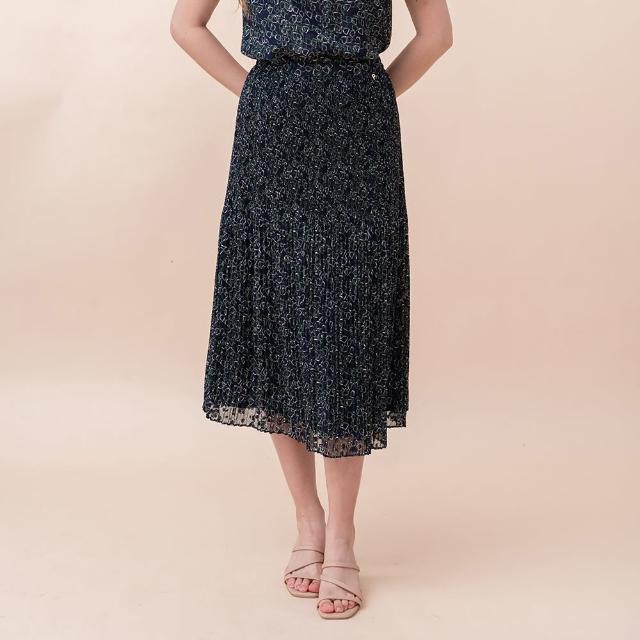 【perng yuh 芃諭名品】舒心悠然 壓褶 鬆緊腰 中長裙(2024 SS Collection｜3A春夏系列)