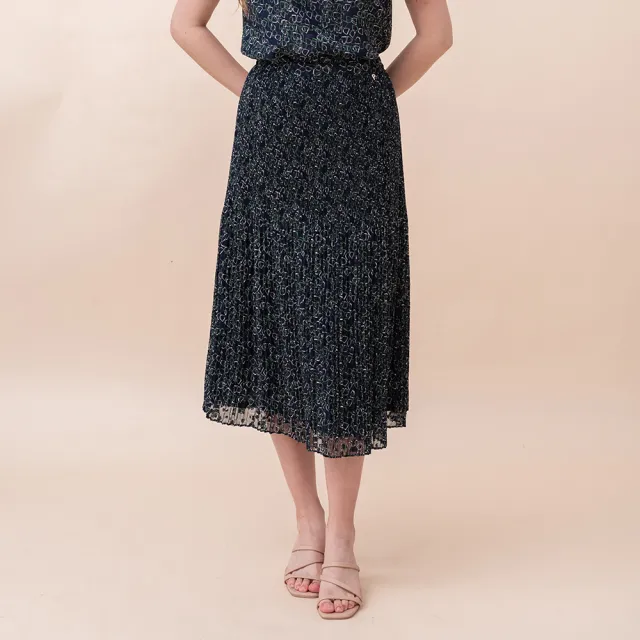 【perng yuh 芃諭名品】舒心悠然 壓褶 鬆緊腰 中長裙(2024 SS Collection｜3A春夏系列)