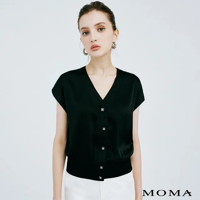 【MOMA】V領絲光上衣(兩色)