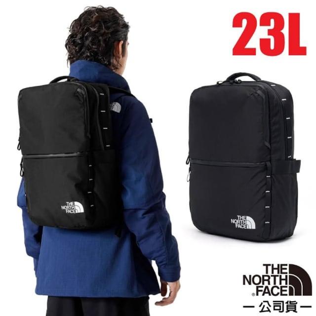 【The North Face】大容量多夾層休閒後背包23L.大容量主袋.日用雙肩背包/收納夾層(8AMK-53R 時尚黑)