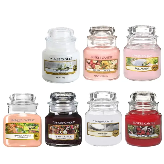 【YANKEE CANDLE】香氛蠟燭104g 2入組(多款任選/蓬鬆毛巾/裁剪玫瑰/美夢成真/嬰兒爽身粉/國際航空版)