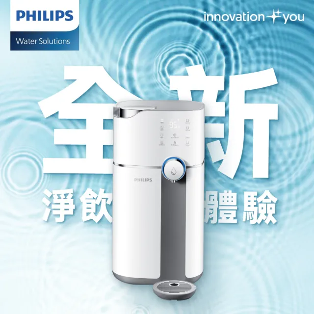 【Philips 飛利浦】新一代★智能雙效UV-C滅菌/RO過濾瞬熱淨水機(ADD6910 主機內含濾芯)