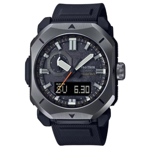 CASIO 卡西歐 PRO TREK 強悍堅固 金屬錶殼 戶外風格 電波 太陽能電力 PRW-6900Y-1_44.8mm