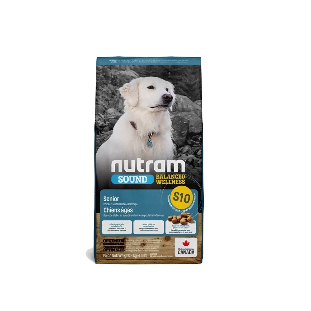 【Nutram 紐頓】S10均衡健康系列-雞肉+燕麥老犬 11.4kg/25lb(狗糧、狗飼料、犬糧)