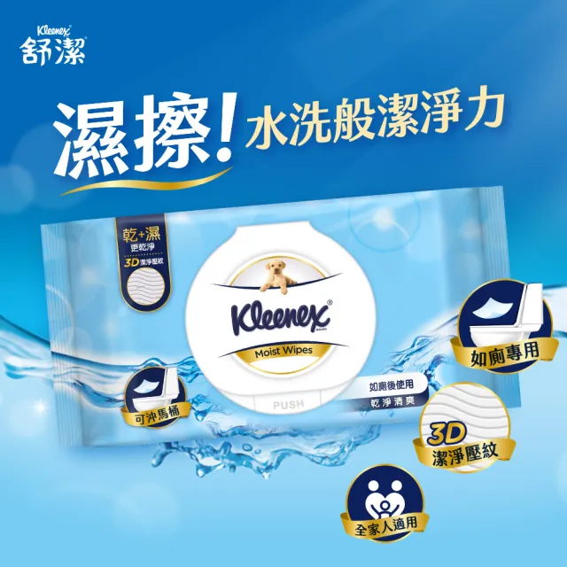 【Kleenex 舒潔】濕式衛生紙加蓋 80抽X8包/*2箱