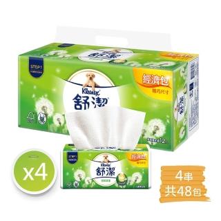 【Kleenex 舒潔】4串組-羽絨舒適抽取衛生紙經濟包(100抽x12包x4串)