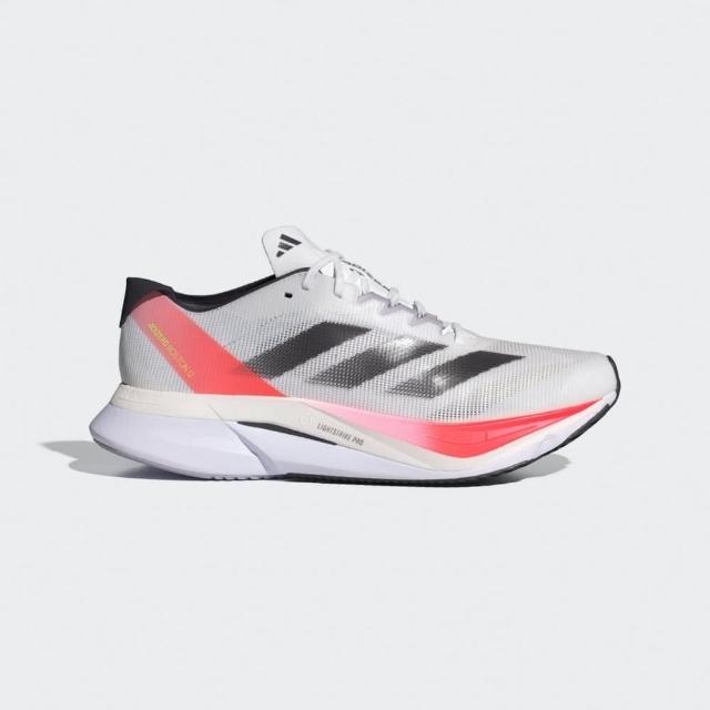 【adidas 愛迪達】Adizero Boston 12 M 男女 慢跑鞋 運動 競速 跑鞋 避震 輕量 白紅(IF9210)