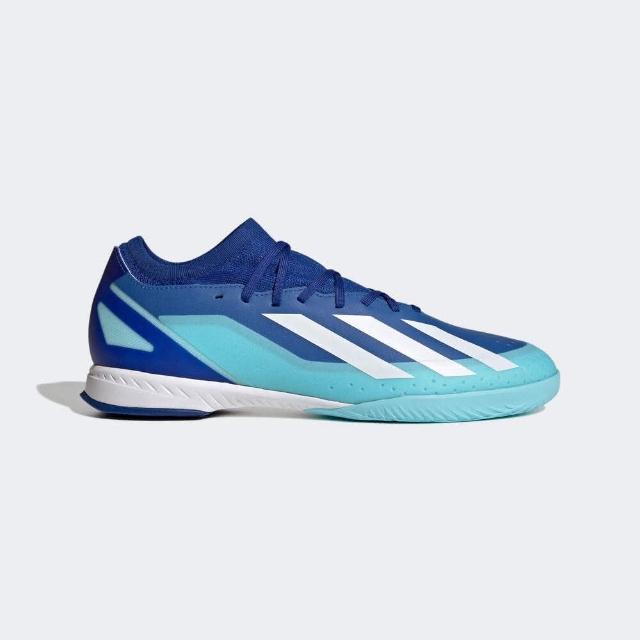 【adidas 愛迪達】X Crazyfast.3 IN 男女 足球鞋 室內 運動 訓練 平底 耐磨 藍(ID9341)