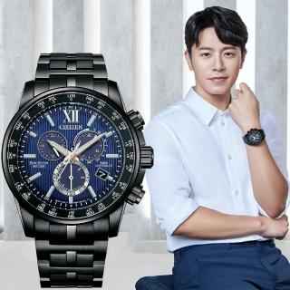 【CITIZEN 星辰】韋禮安廣告款 光動能全球電波三眼計時手錶 男錶 送禮 推薦(CB5885-85L)