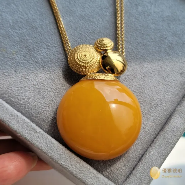 【優雅琥珀】來自波羅地海 溫潤老蜜蠟項鍊(具國際琥珀協會鑑定卡)