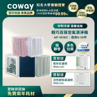 【Coway】四年免耗組 5-10坪 綠淨力玩美雙禦空氣清淨機 AP-1019C