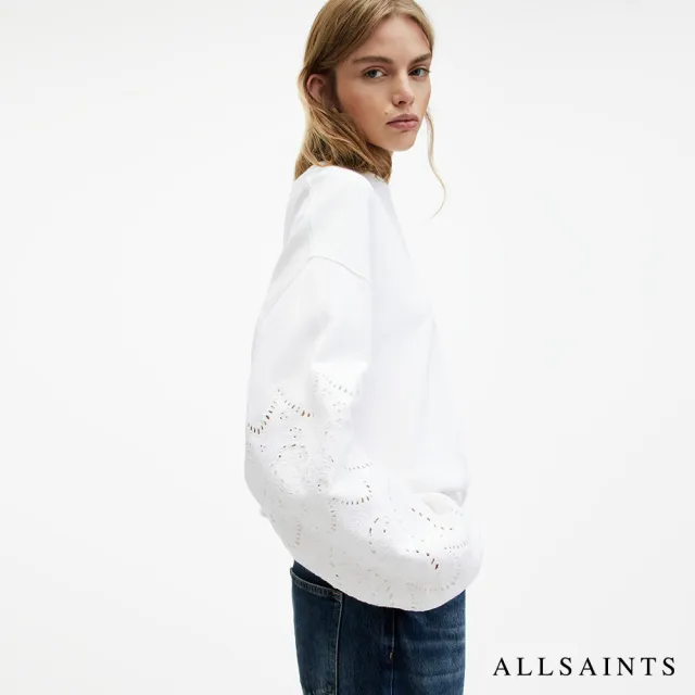 【ALLSAINTS】AGATA 純棉寬鬆刺繡長袖衛衣(舒適版型)