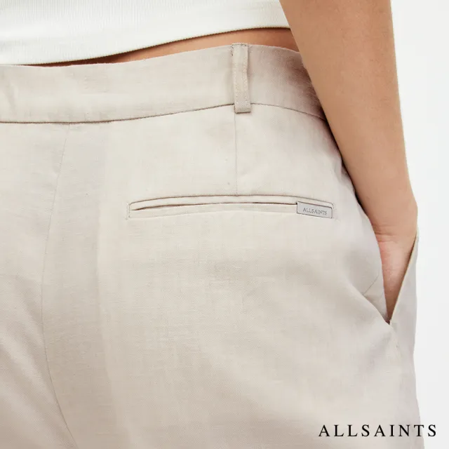 【ALLSAINTS】WHITNEY 亞麻中腰打摺西裝長褲 W017QA(常規版型)